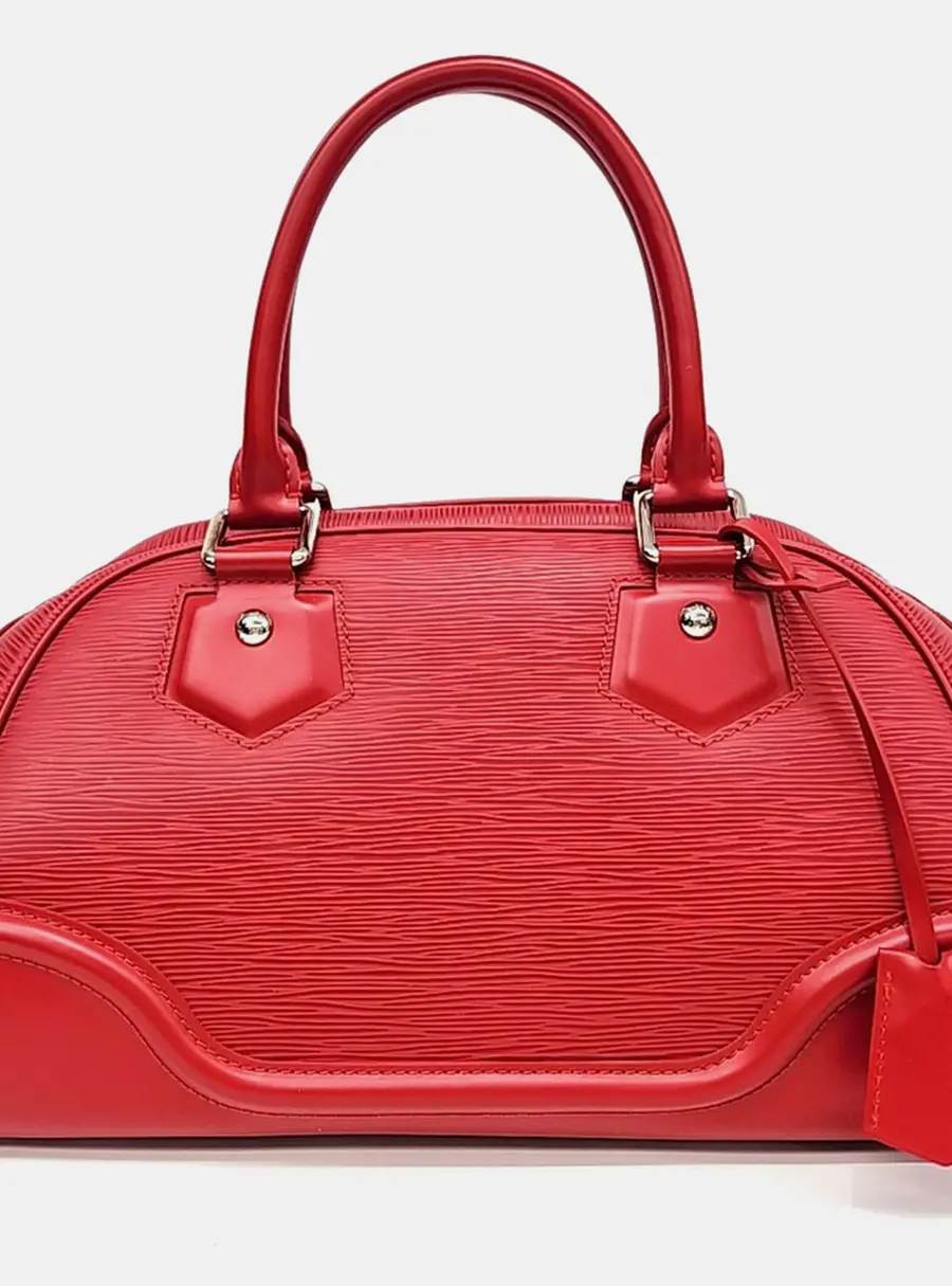 Louis Vuitton Bowling Montaigne PM Red Epi Leather Top Handle Bag