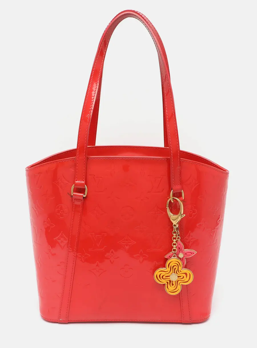 Louis Vuitton Avalon MM Rouge Grenadine Monogram Vernis Leather Bag