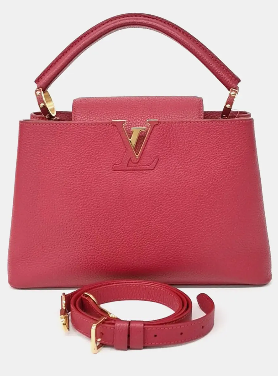Louis Vuitton Capucines MM Red Taurillon Leather Top Handle Bag