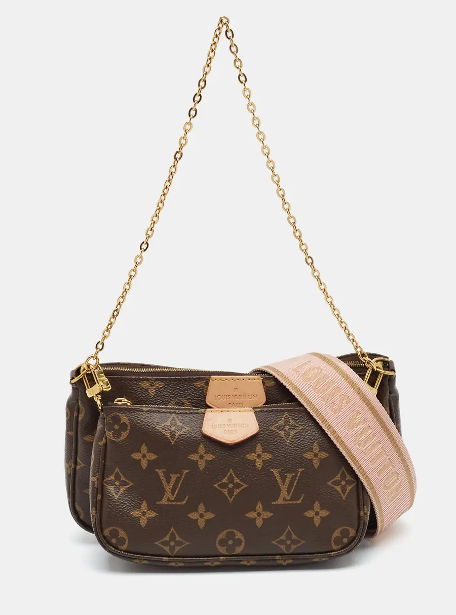 Louis Vuitton Multi Pochette Accessories Rose Monogram Canvas Bag