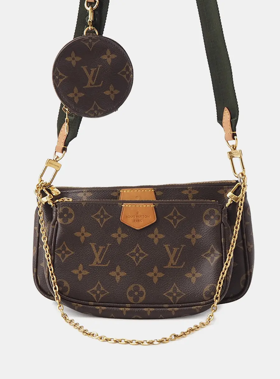 Louis Vuitton Multi Pochette Accessoires Khaki Monogram Coated Canvas Shoulder Bag