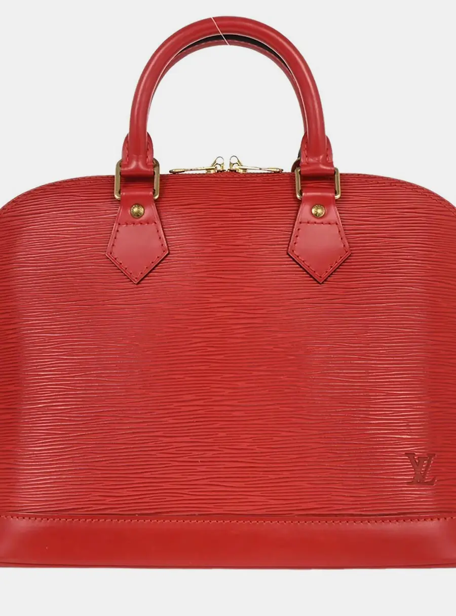 Louis Vuitton Alma PM Red Epi Leather Top Handle Bag