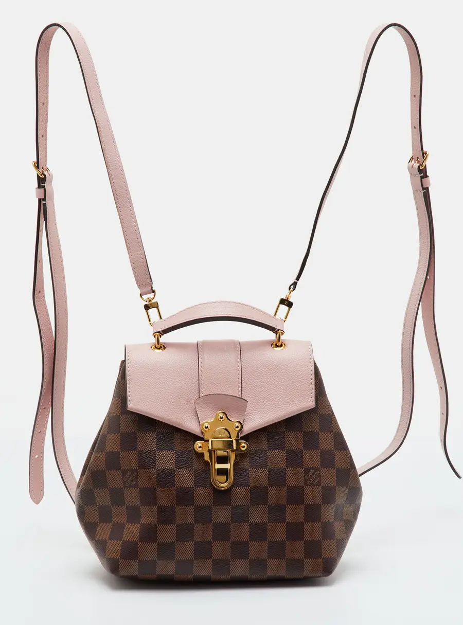 Louis Vuitton Magnolia Pink Damier Ebene Canvas Clapton Backpack