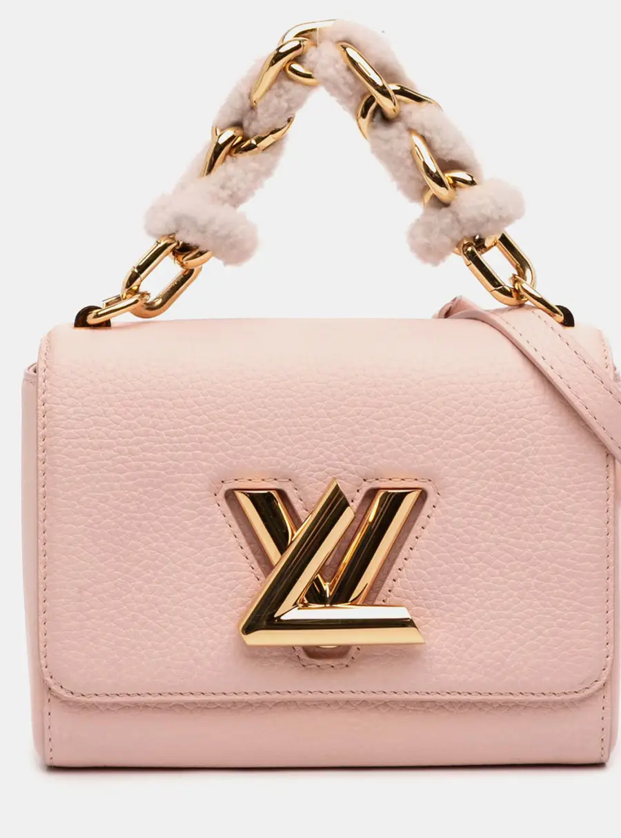Louis Vuitton Twist PM Pink Taurillon Leather Shearling Shoulder Bag