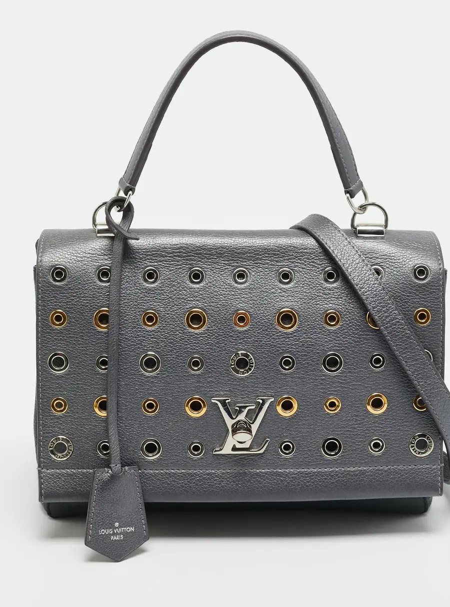 Louis Vuitton Eyelet Lockme II Gris Leather Top Handle Bag
