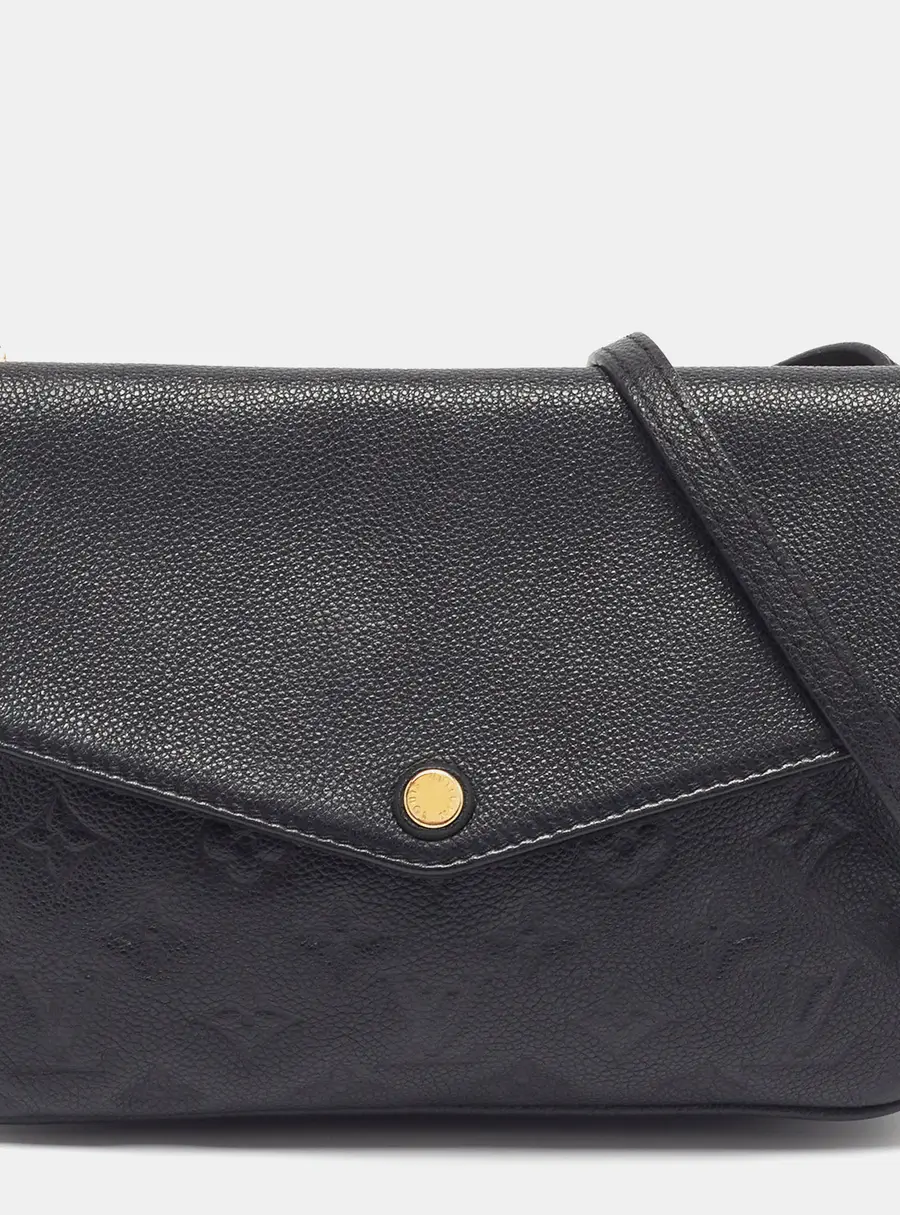 Louis Vuitton Twice Black Monogram Empreinte Leather Bag