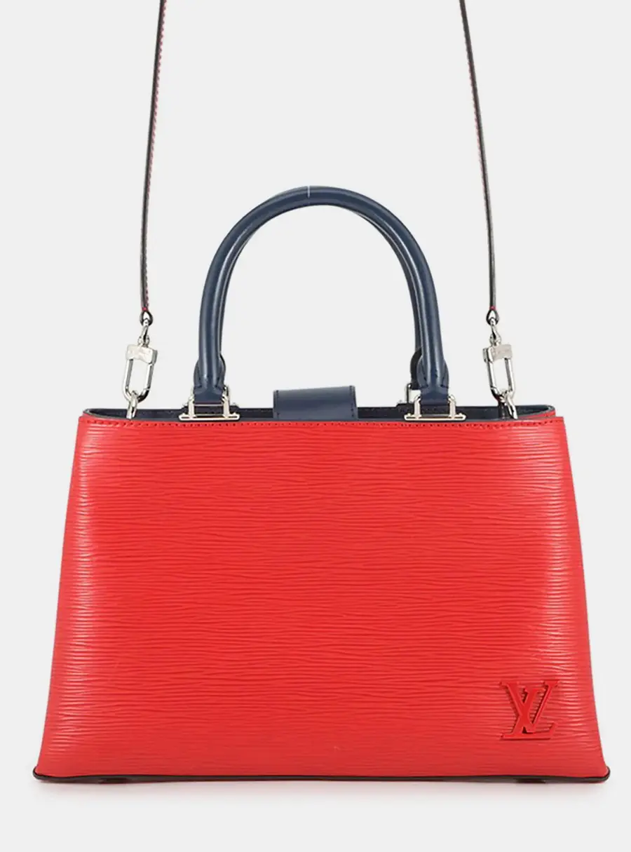 Louis Vuitton Kleber PM Coquelicot Navy Epi Leather Top Handle Bag