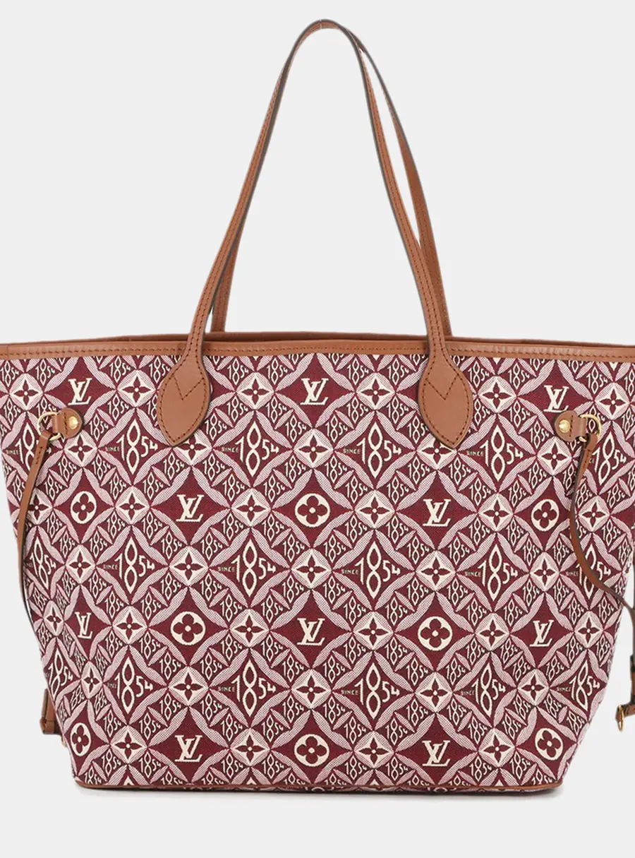 Louis Vuitton Neverfull MM Bordeaux Jacquard Canvas Since 1854 Tote Bag