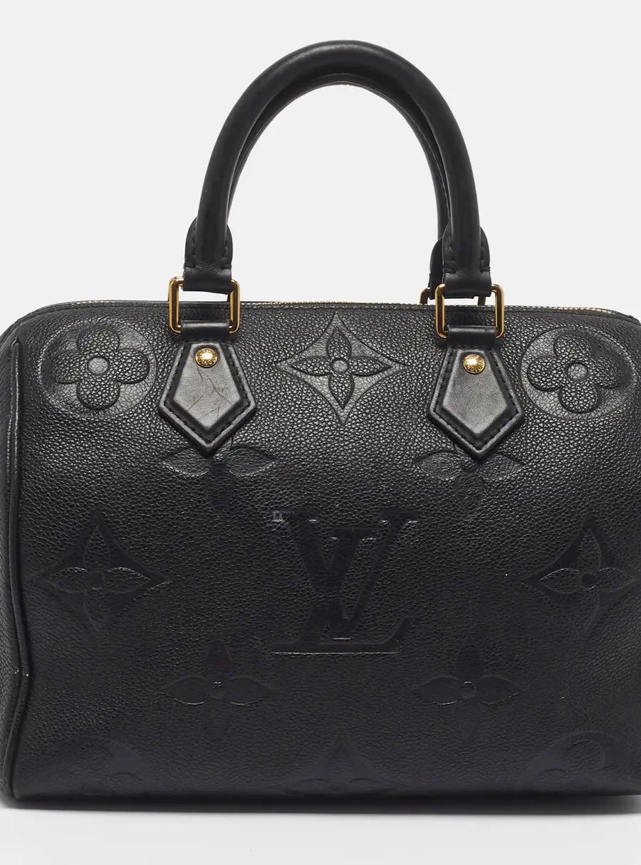 Louis Vuitton Speedy Bandouli&egrave;re 25 Black Monogram Giant Empreinte Leather Bag