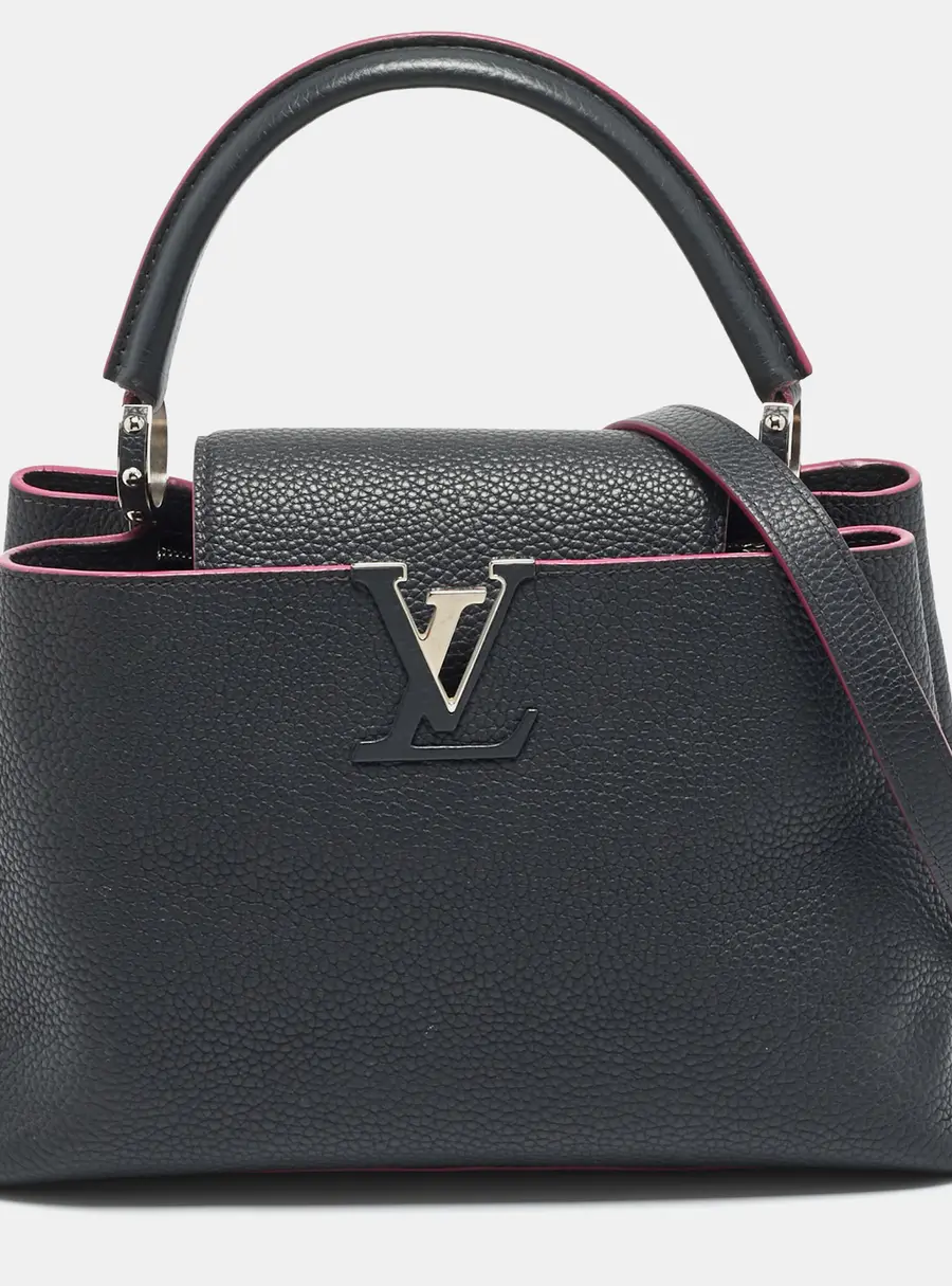 Louis Vuitton Capucines PM Charcoal Black/Magenta Leather Bag