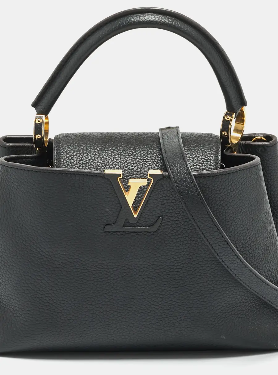 Louis Vuitton Capucines MM Black Leather Bag