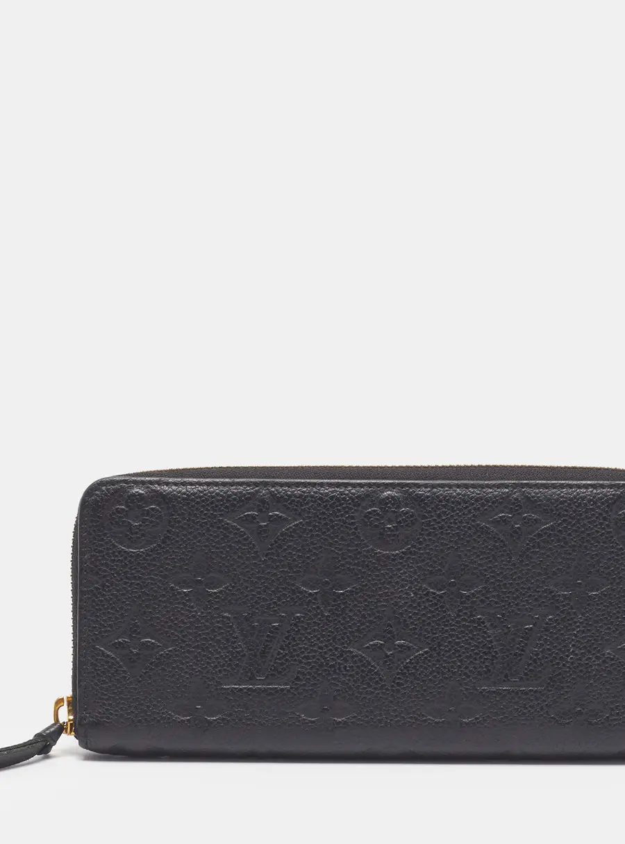 Louis Vuitton Clemence Black Monogram Empreinte Leather Wallet