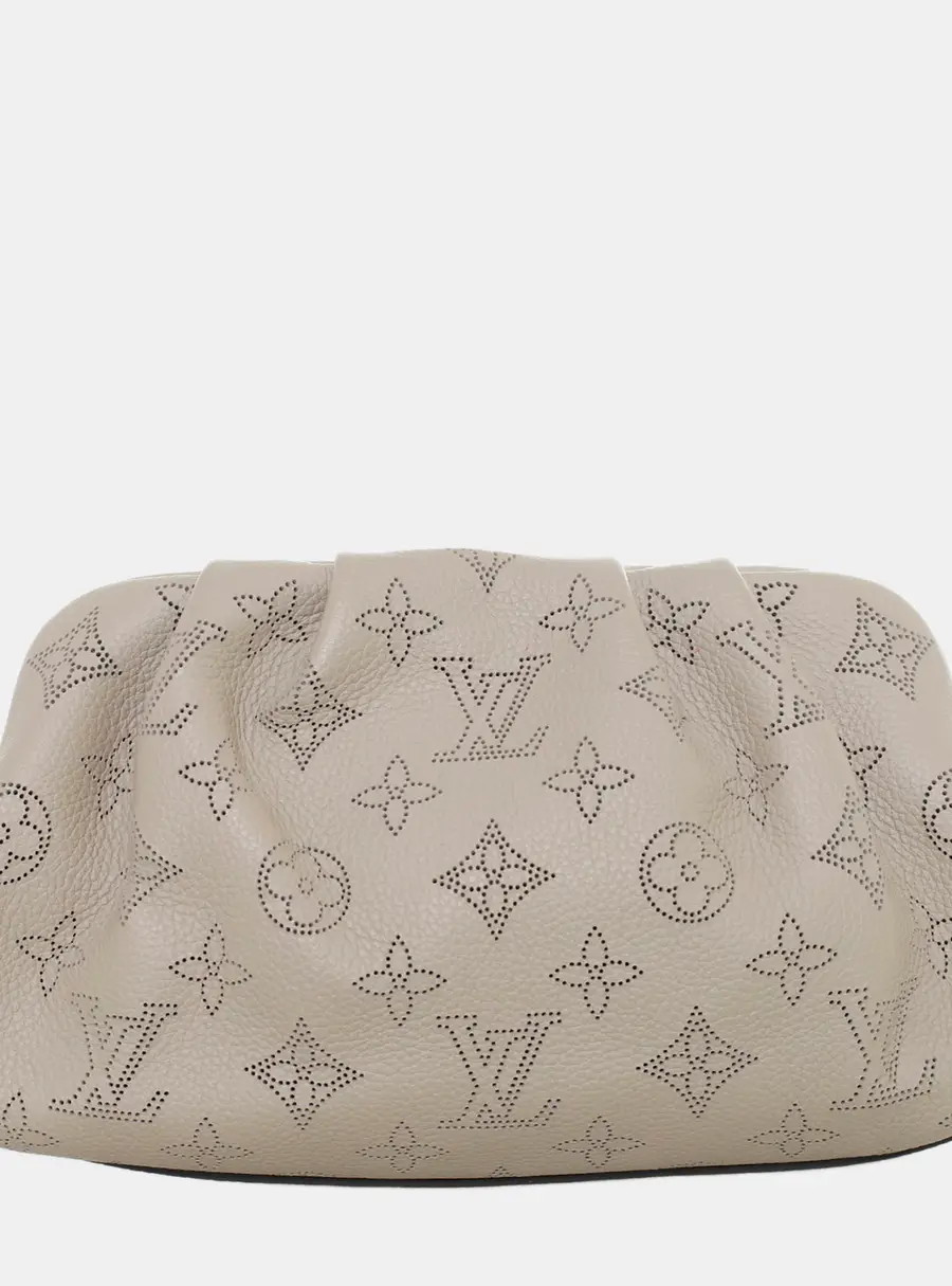 Louis Vuitton Scala Mini Pouch Bag Grey Mahina Leather Shoulder Bag