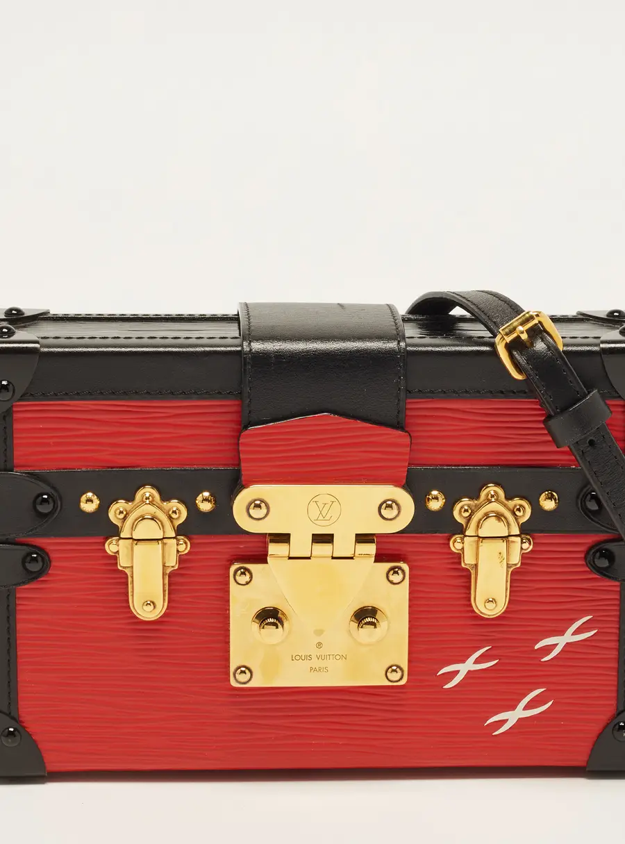 Louis Vuitton Petite Malle Red/Black Epi Leather Bag
