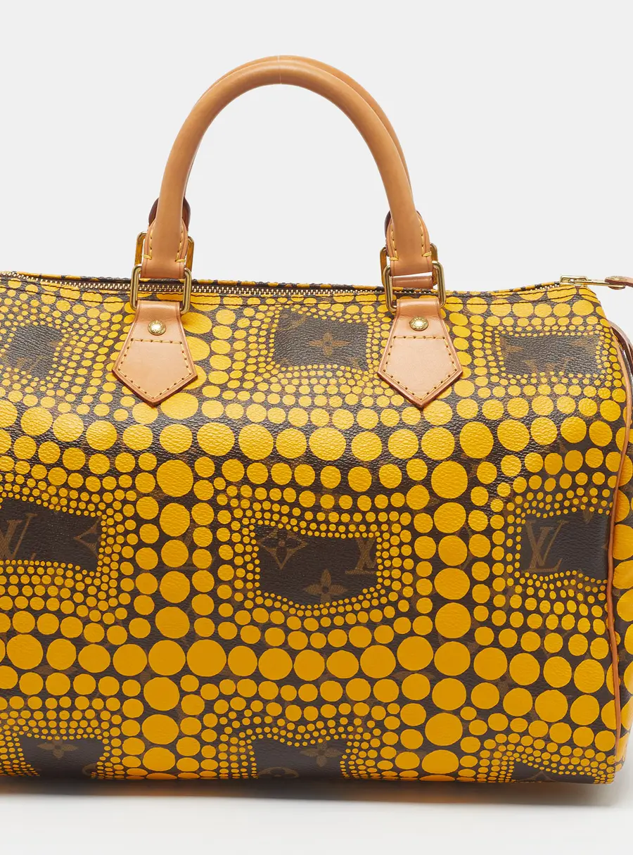 Louis Vuitton x Yayoi Kusama Speedy 30 Yellow Monogram Canvas Bag