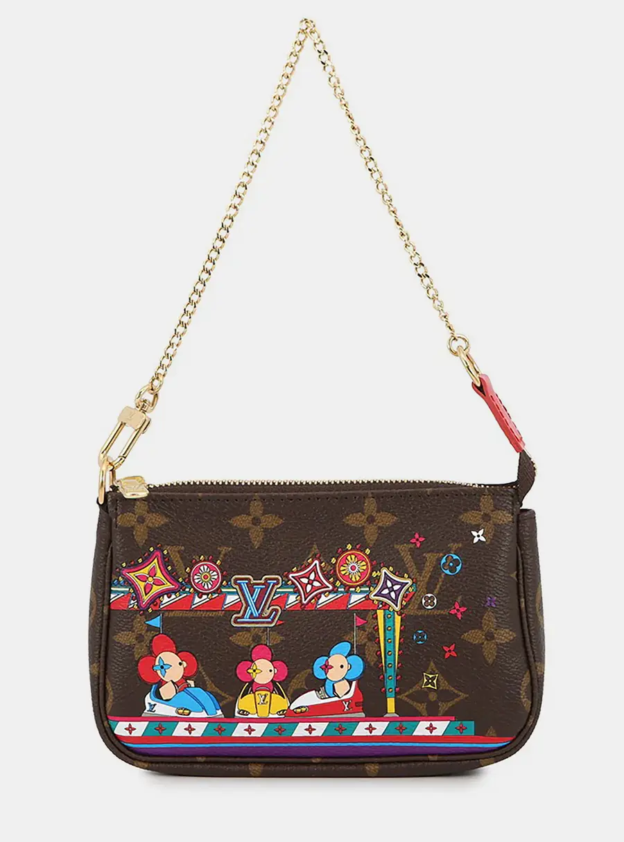 Louis Vuitton Mini Pochette Accessoires Red Monogram Canvas Clutch Bag