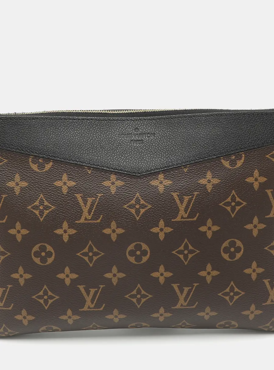 Louis Vuitton Daily Black Monogram Canvas and Leather Pouch