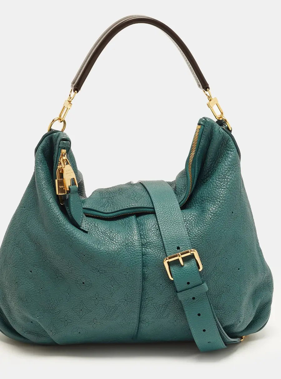 Louis Vuitton Selene MM Green Monogram Mahina Leather Bag