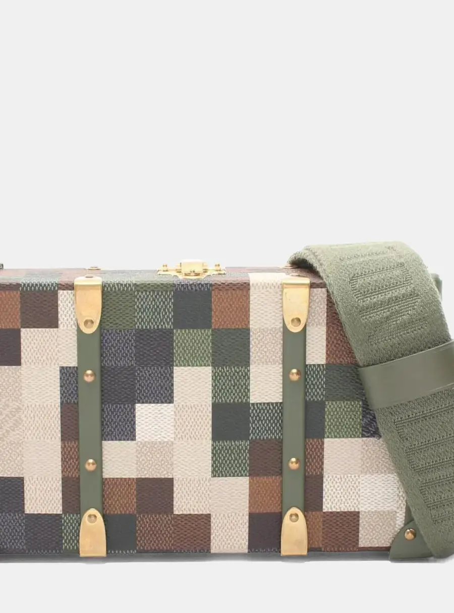 Louis Vuitton Neo Wallet Trunk Damouflage Green Coated Canvas Leather Shoulder Bag
