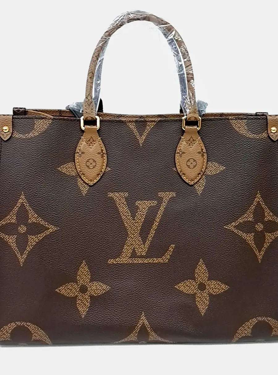 Louis Vuitton On The Go MM Brown Monogram Canvas Top Handle Bag