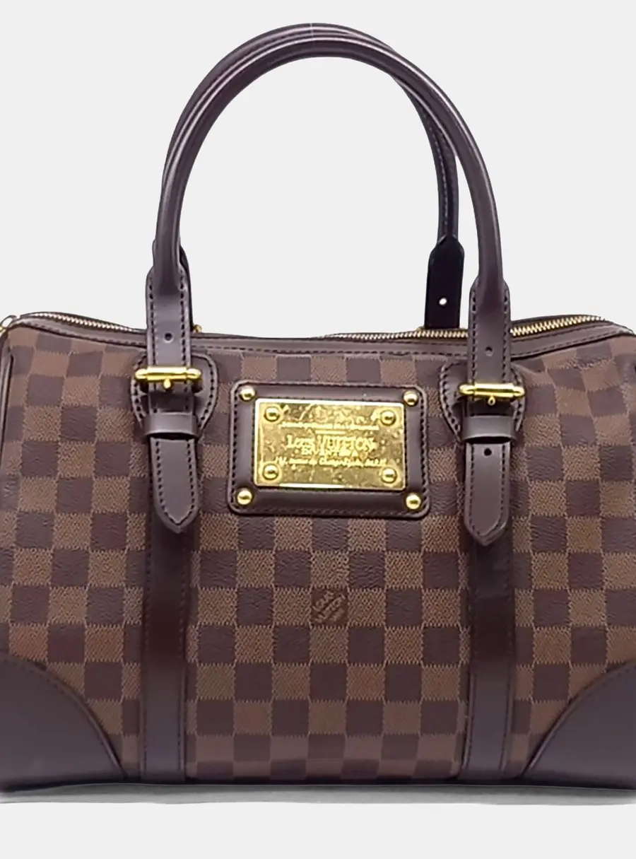 Louis Vuitton Berkeley Damier Ebene Canvas Satchel Bag