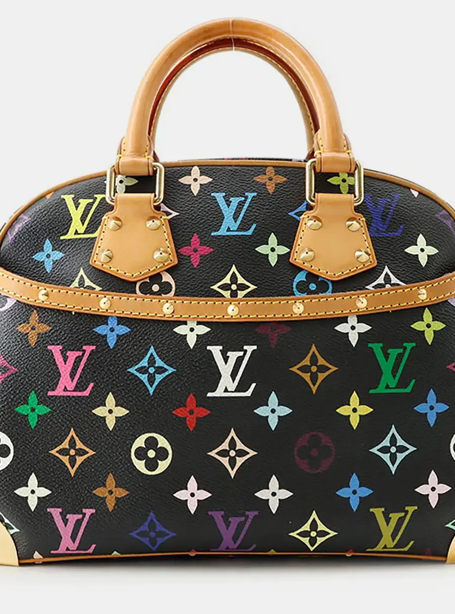 Louis Vuitton Trouville Black Multicolor Monogram Canvas Satchel Bag