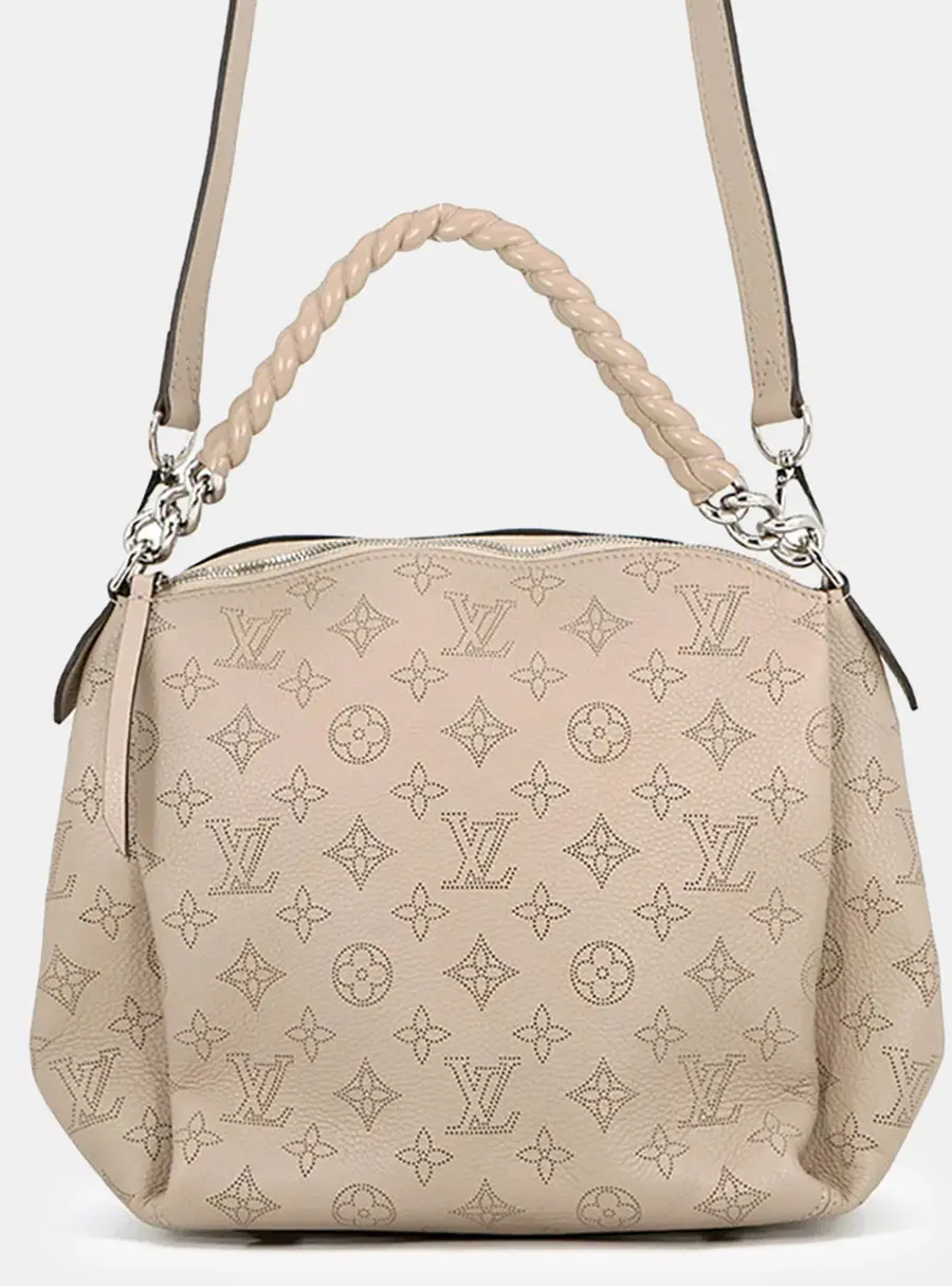Louis Vuitton Babylone Chain BB Galet Monogram Mahina Leather Shoulder Bag