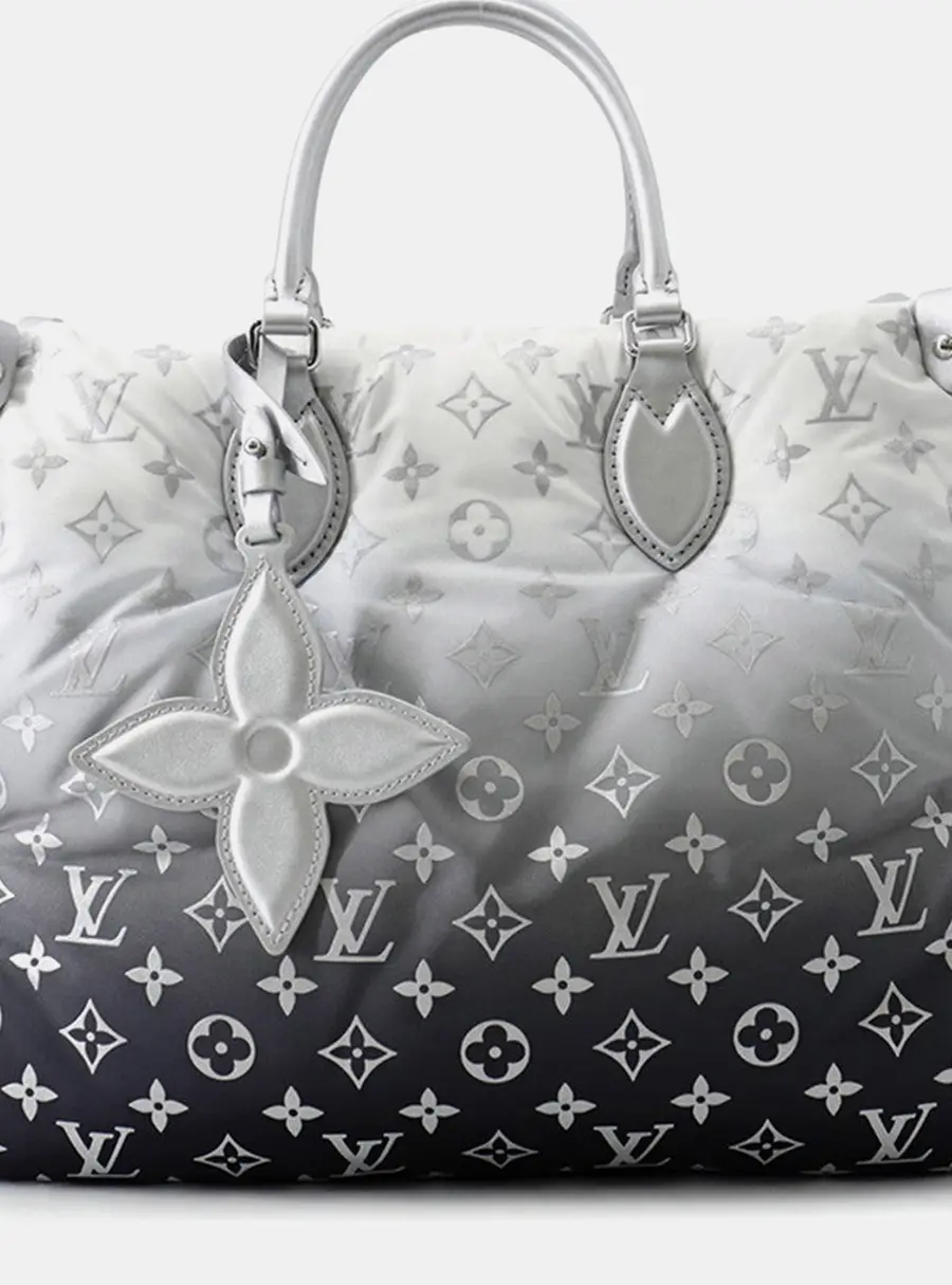 Louis Vuitton Onthego MM Frost Monogram Gradient Nylon Top Handle Bag