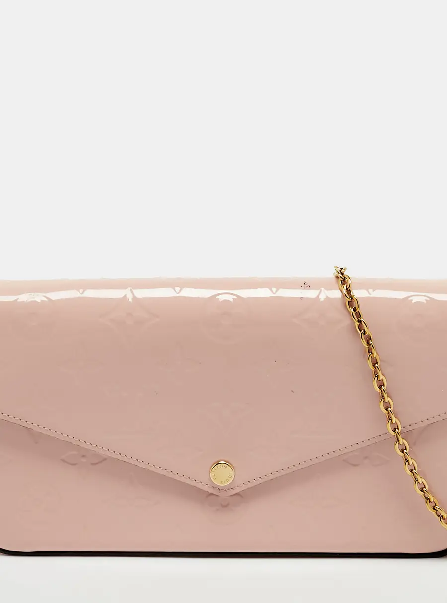 Louis Vuitton Pochette Felicie Rose Ballerine Monogram Vernis Bag