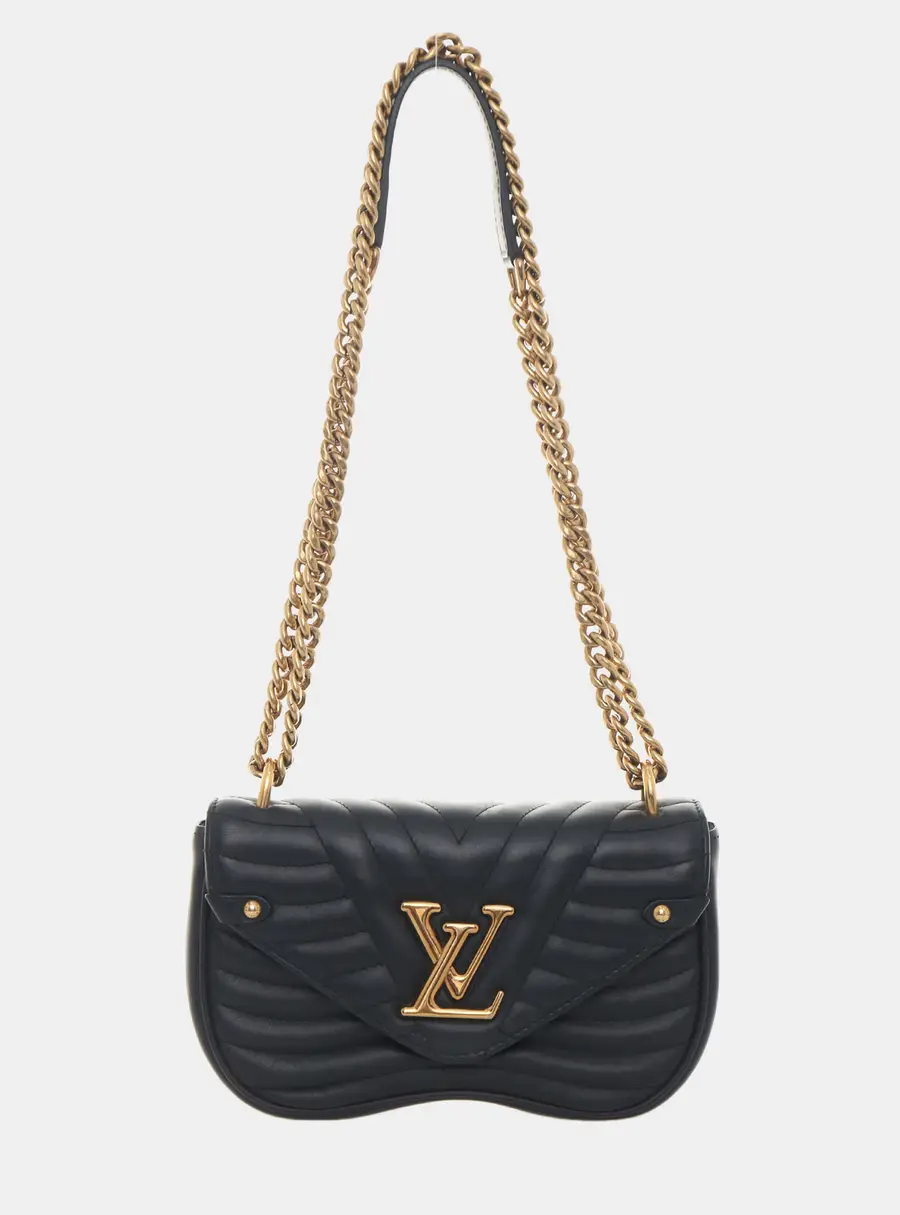 Louis Vuitton New Wave Chain PM Black Calfskin Leather Shoulder Bag