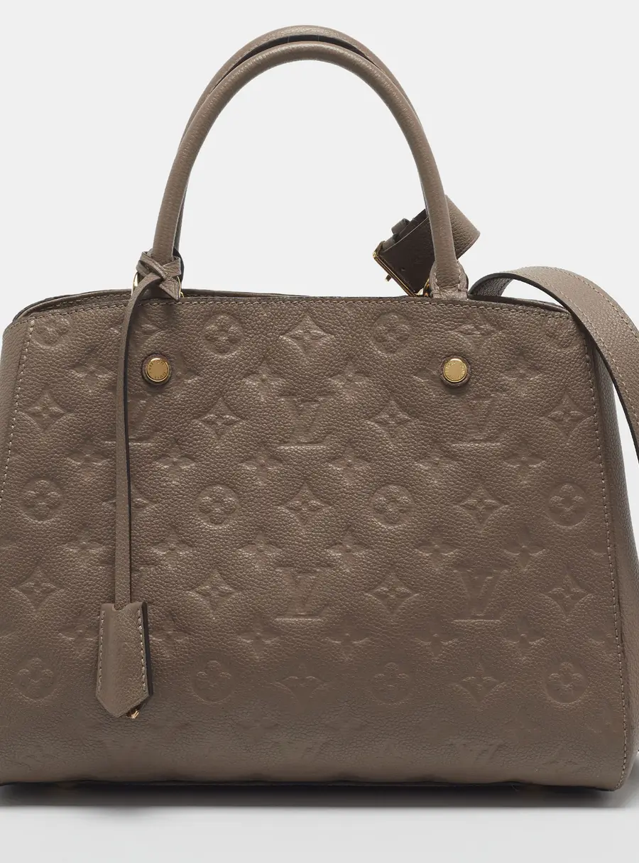 Louis Vuitton Montaigne MM Beige Empreinte Leather Bag