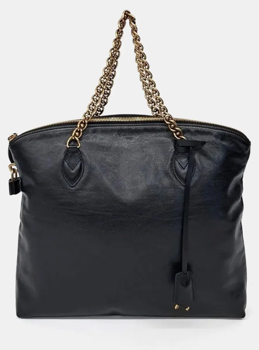 Louis Vuitton Black Leather Lockit Chain Bag