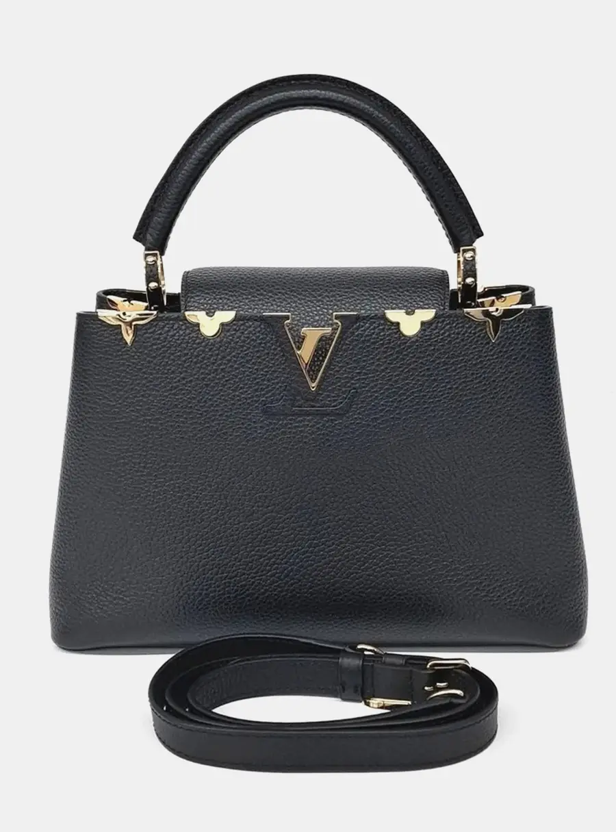 Louis Vuitton Capucines PM Black Taurillon Leather Top Handle Bag