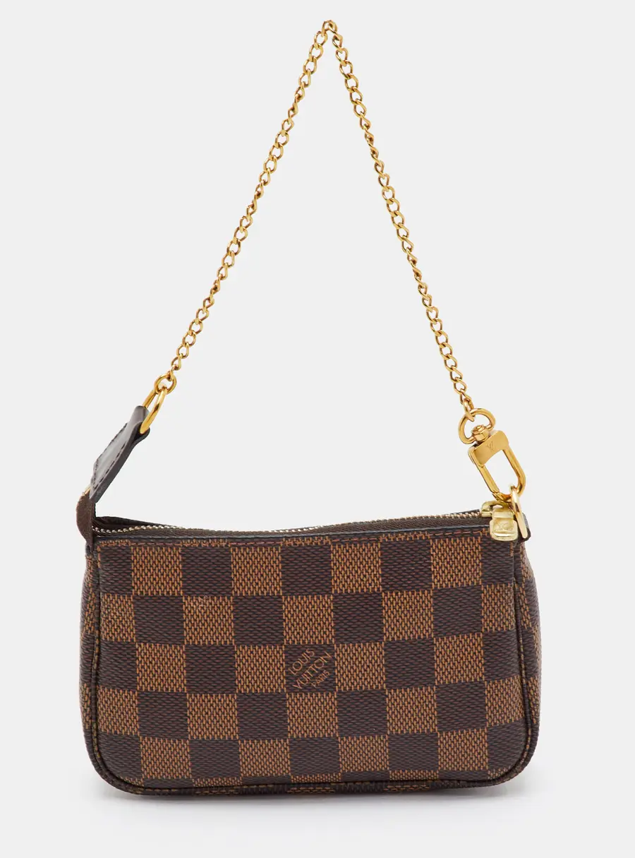 Louis Vuitton Pochette Accessoires Mini Brown Damier Ebene Canvas Clutch