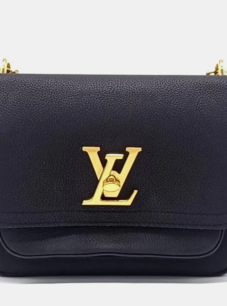 Louis Vuitton Black Leather Lockme Chain Crossbody Bag M57073