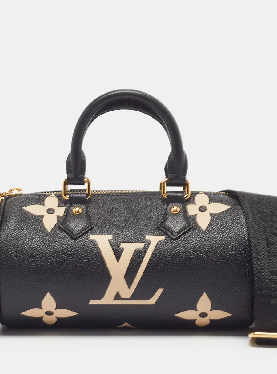 Louis Vuitton Papillon BB Black/Beige Monogram Empreinte Leather Bag