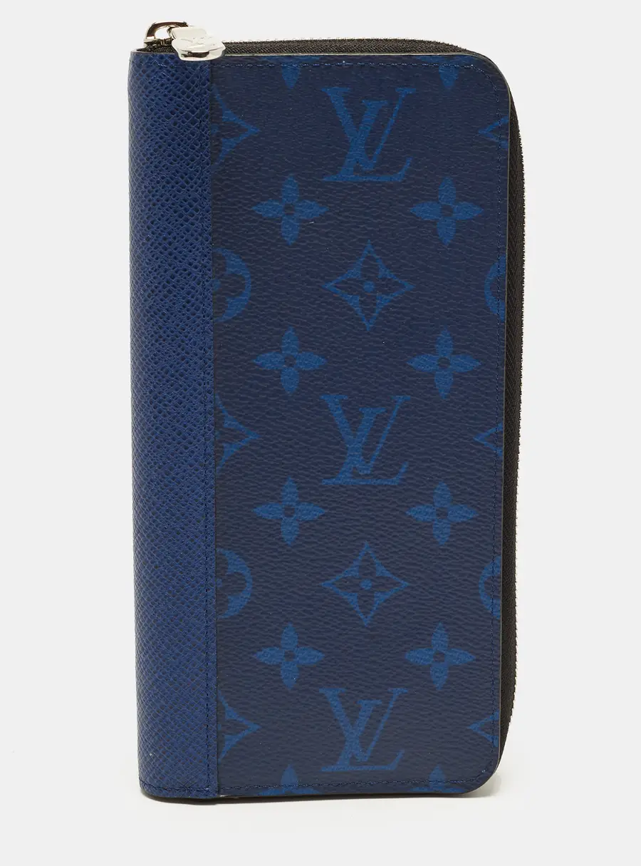 Louis Vuitton Zippy Cobalt Taigarama Canvas Vertical Wallet