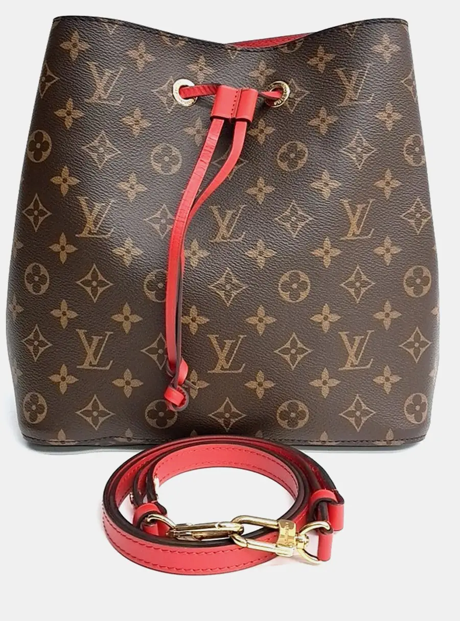 Louis Vuitton Neo Noe MM Coquelicot Red Monogram Canvas Bucket Bag