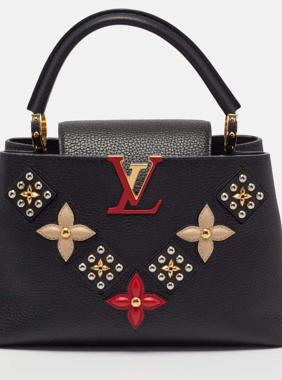 Louis Vuitton Capucines Flower Smile PM Black Leather Bag