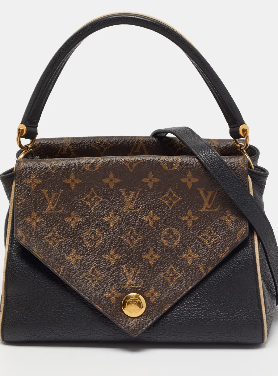 Louis Vuitton Double V Black Monogram Canvas and Leather Bag