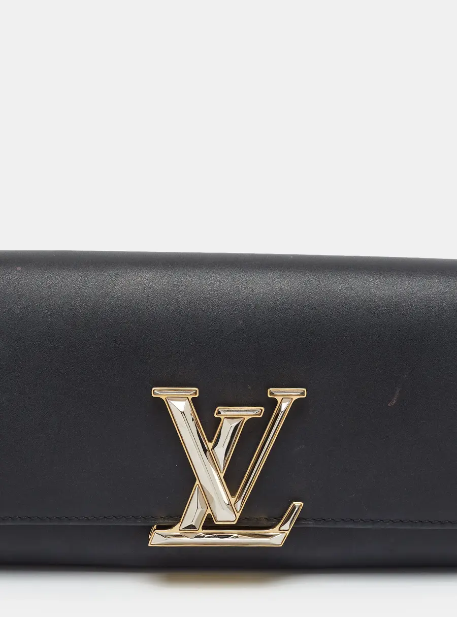 Louis Vuitton Louise Black Leather Clutch