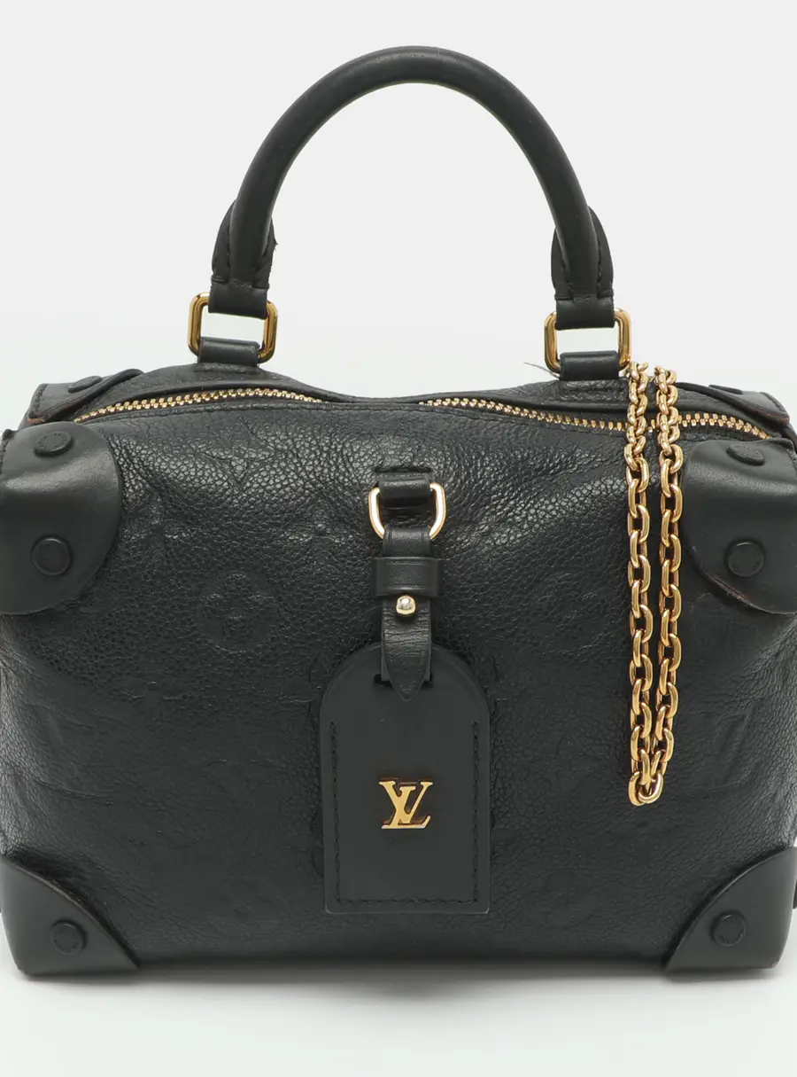 Louis Vuitton Petite Malle Souple Black Empreinte Leather Top Handle Bag