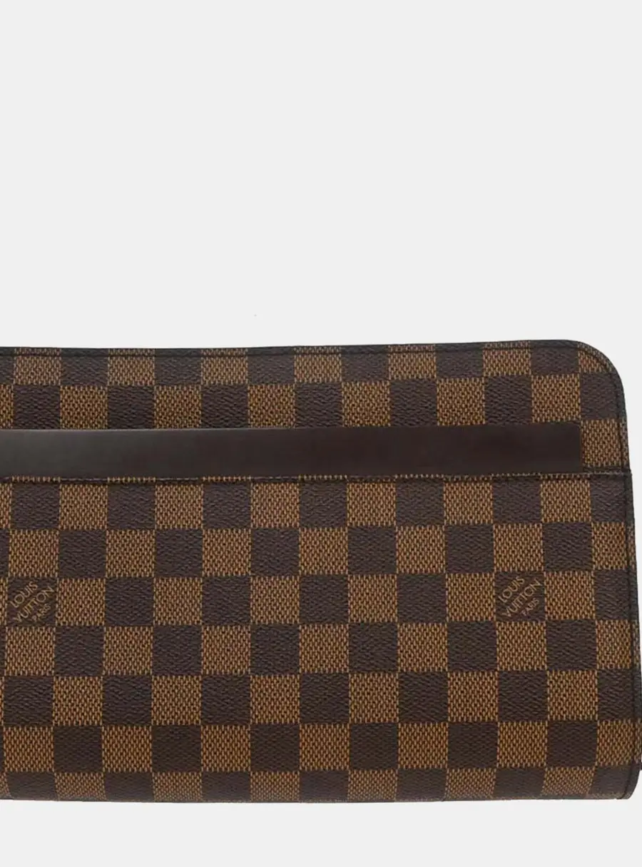 Louis Vuitton Pochette Saint Louis Damier Ebene Brown Coated Canvas Clutch Bag