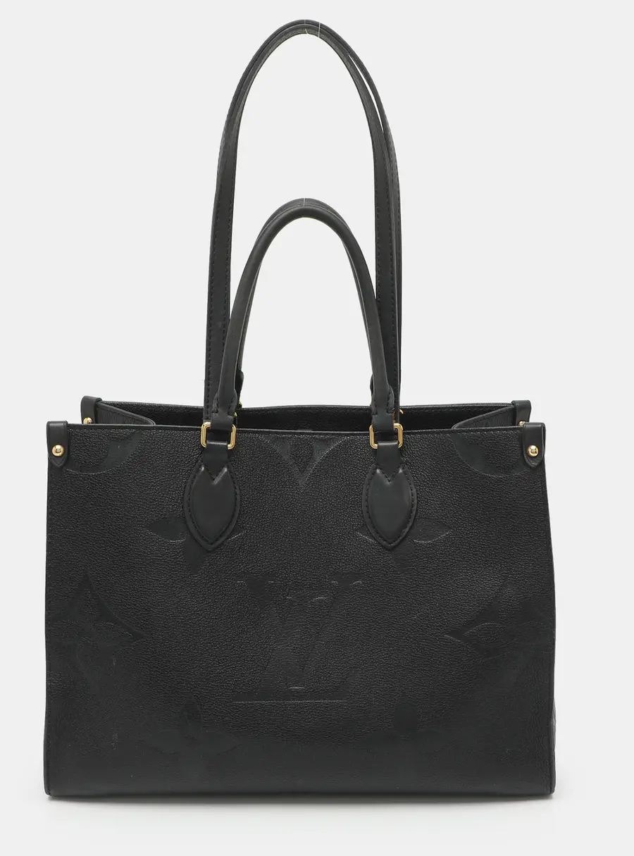 Louis Vuitton Onthego MM Black Monogram Giant Empreinte Leather Tote