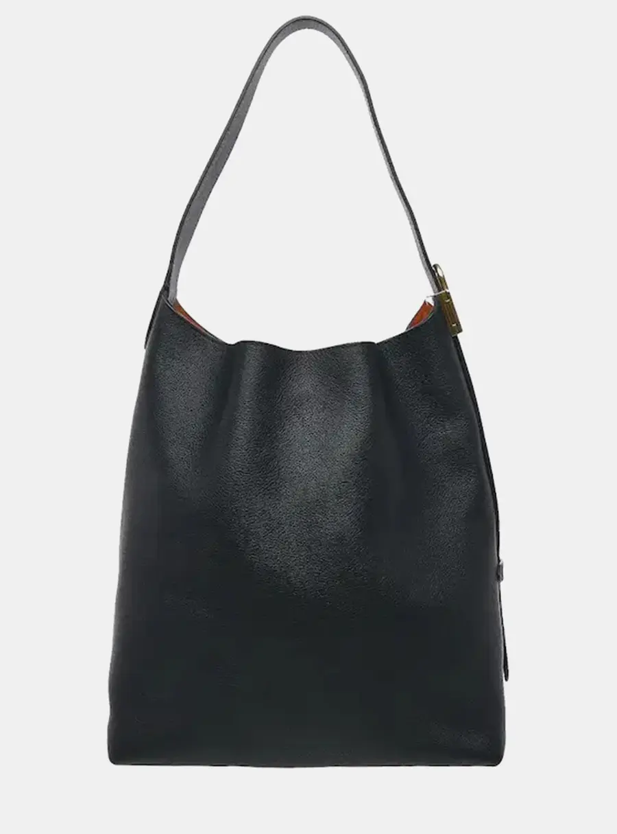Louis Vuitton Low Key Hobo MM Black Grained Calfskin Shoulder Bag