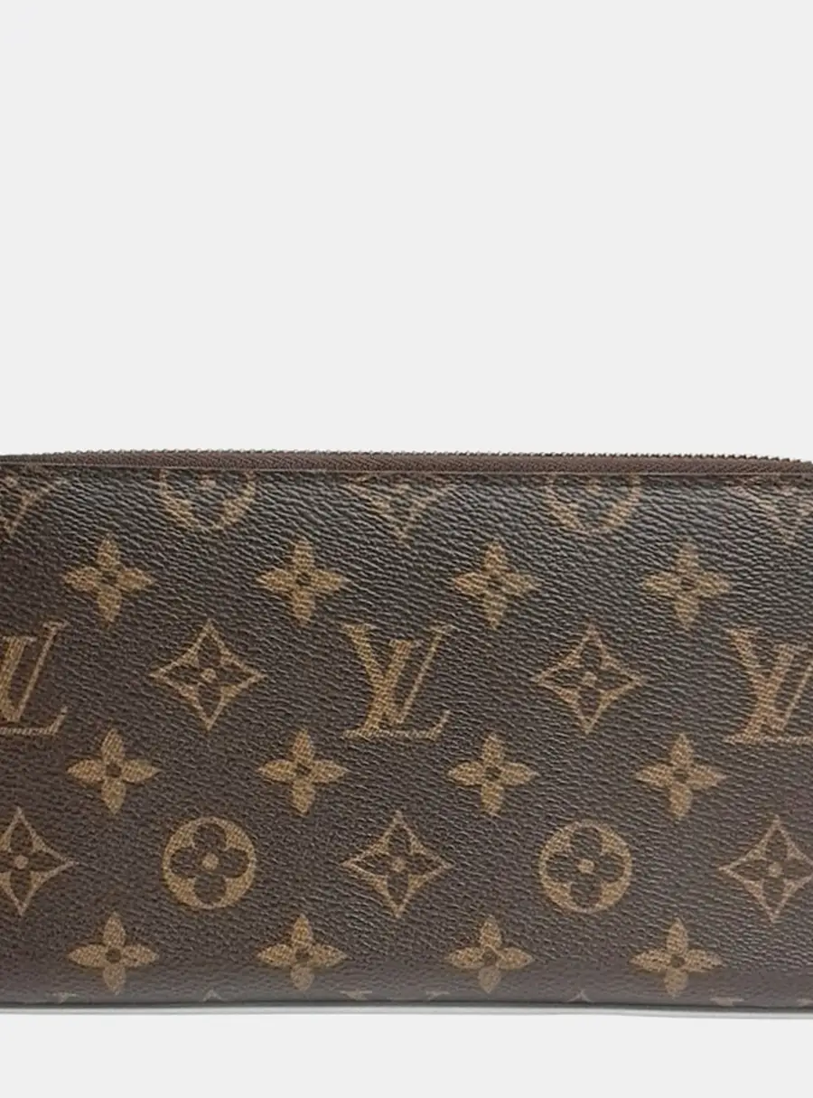 Louis Vuitton Zippy Organizer PM Brown Monogram Canvas Wallet Bag