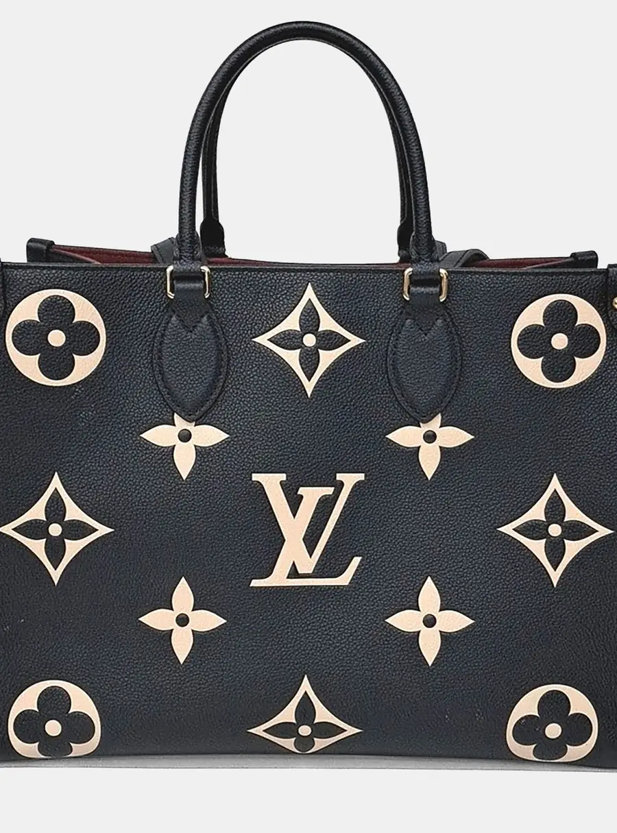 Louis Vuitton On The Go MM Black Empreinte Leather Tote Bag