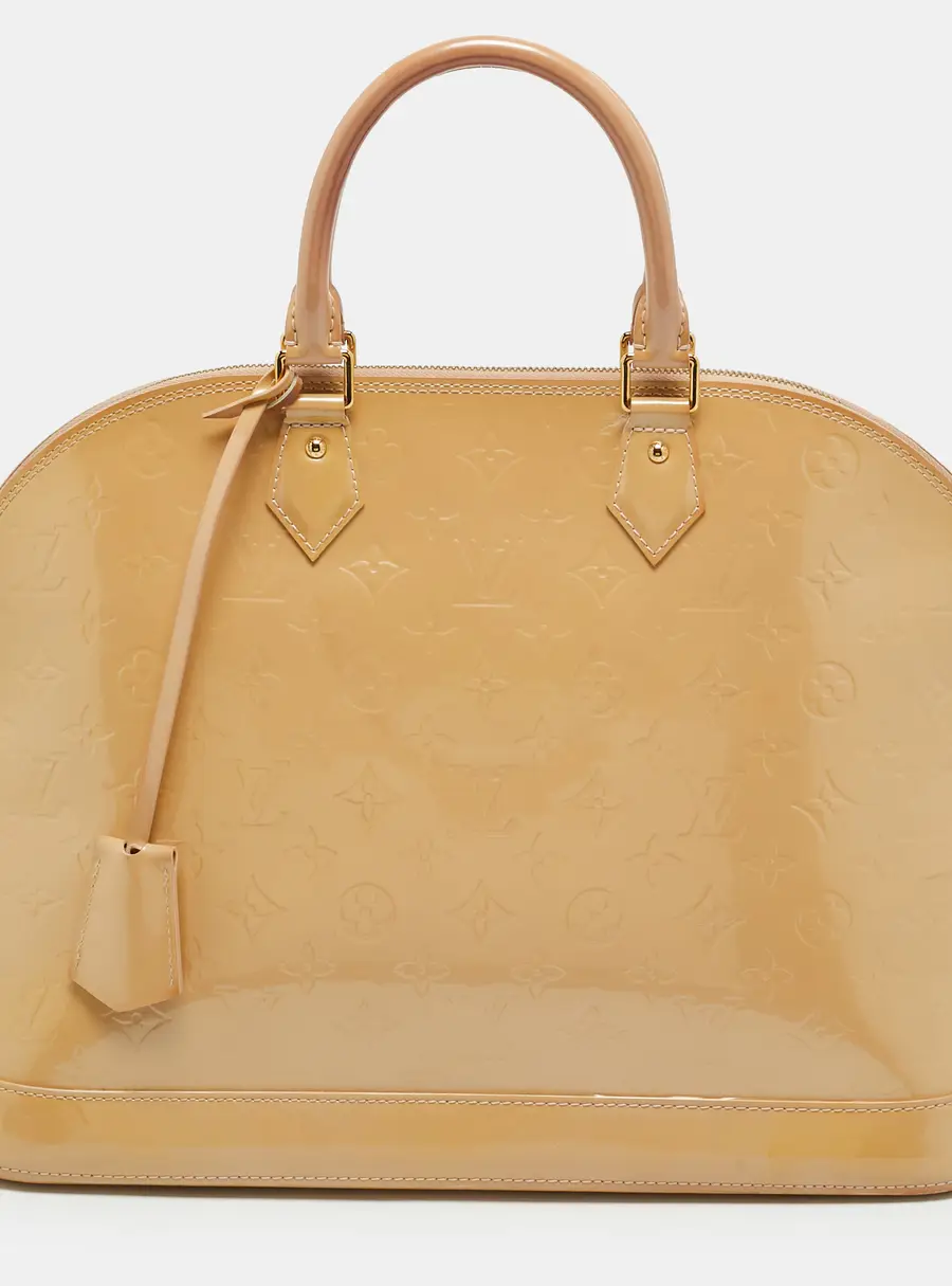 Louis Vuitton Alma GM Beige Monogram Vernis Bag