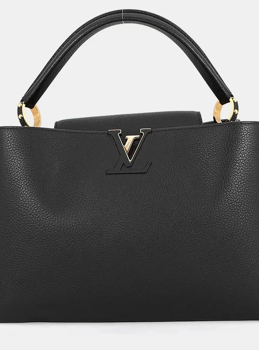 Louis Vuitton Capucines MM Noir Taurillon Leather Top Handle Bag