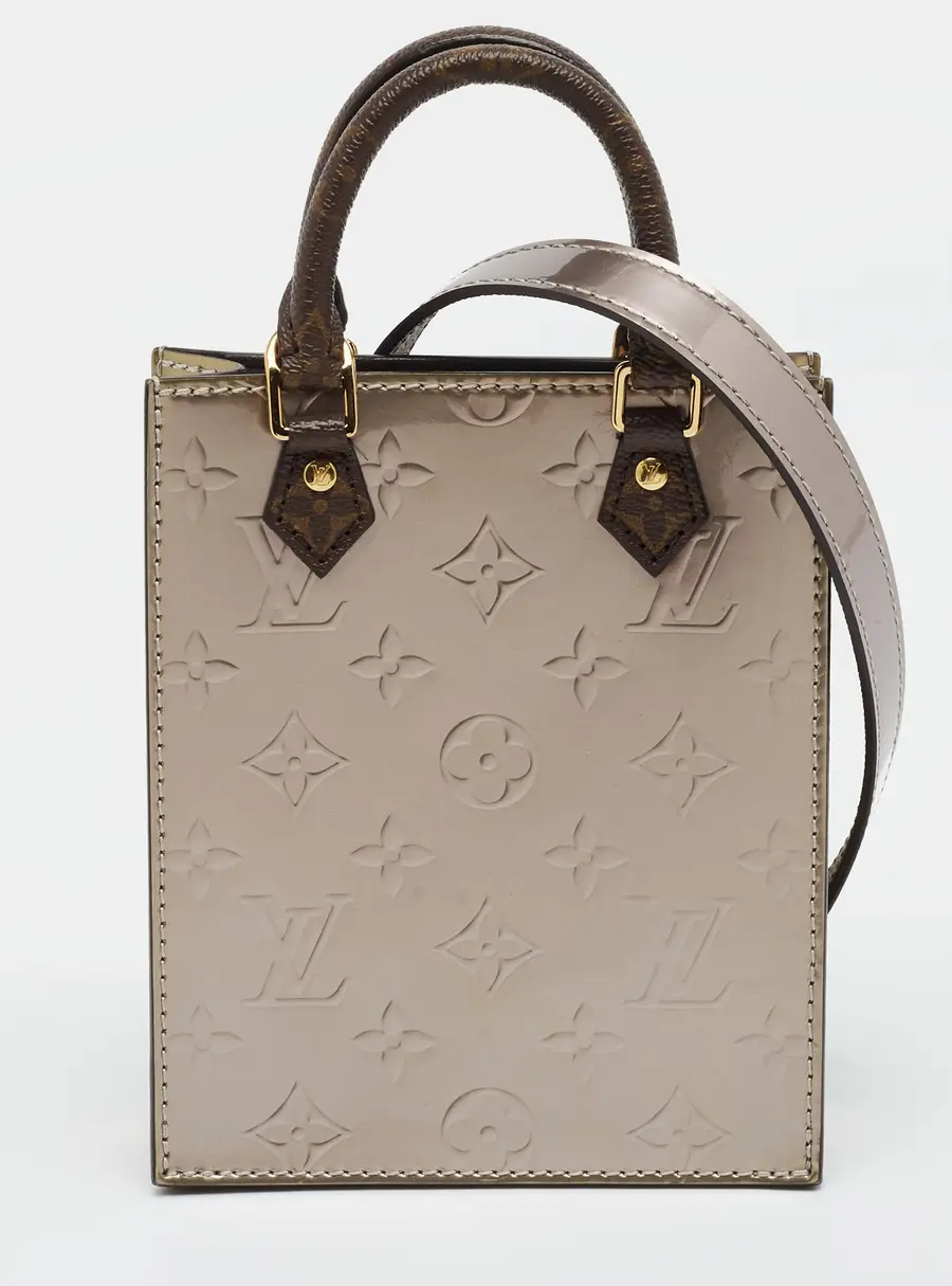 Louis Vuitton Sac Plat Petit Metallic Monogram Vernis Leather Bag